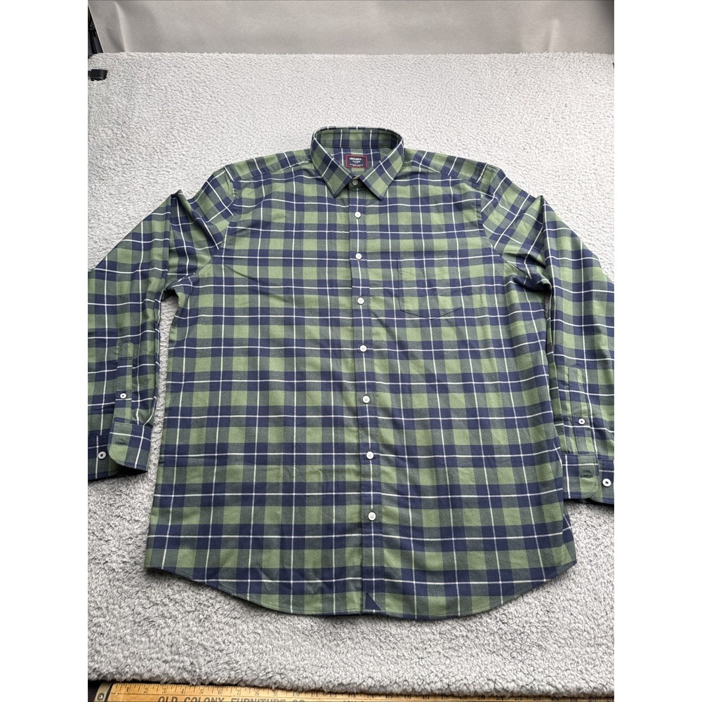 UNTUCKit Brightlane Flannel Shirt Mens XXL Tall Blue Plaid Cotton Button Down